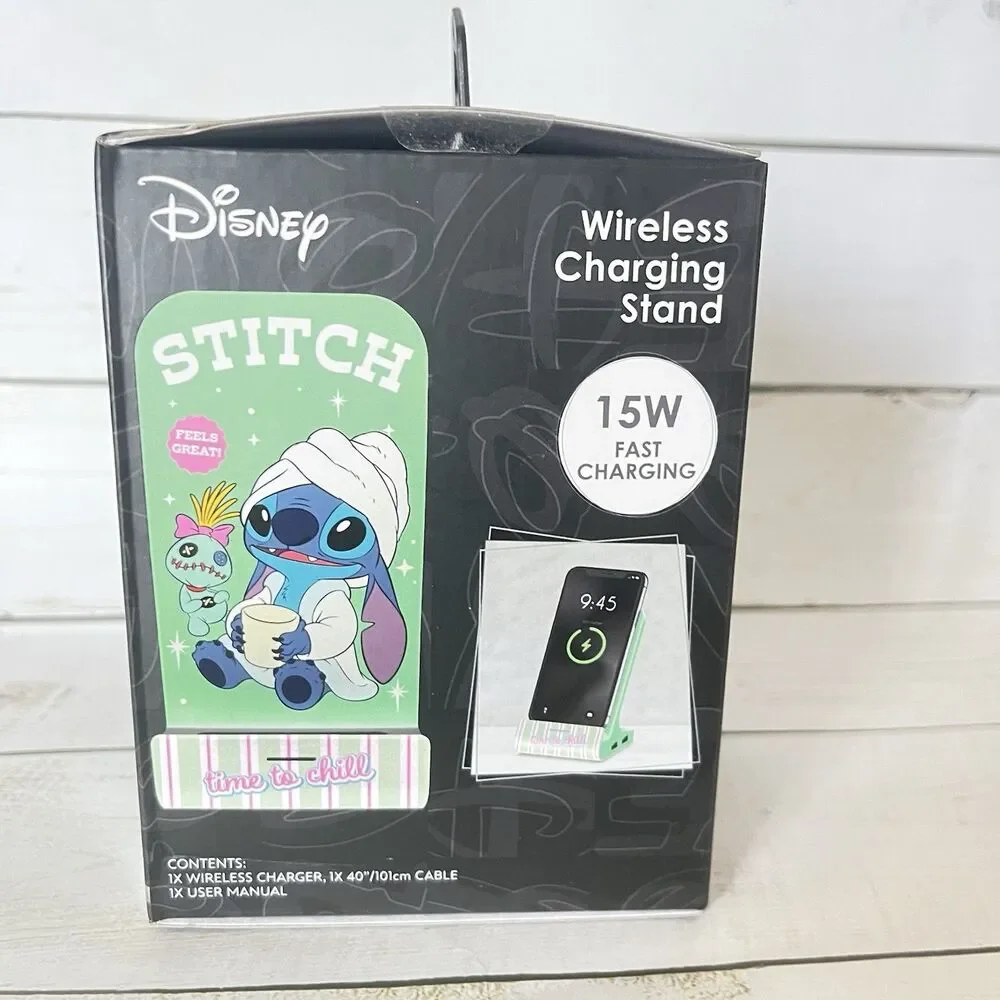 Disney's Stitch & Scrump Time to Chill 15W Wireless Charging Stand & 40” Cable